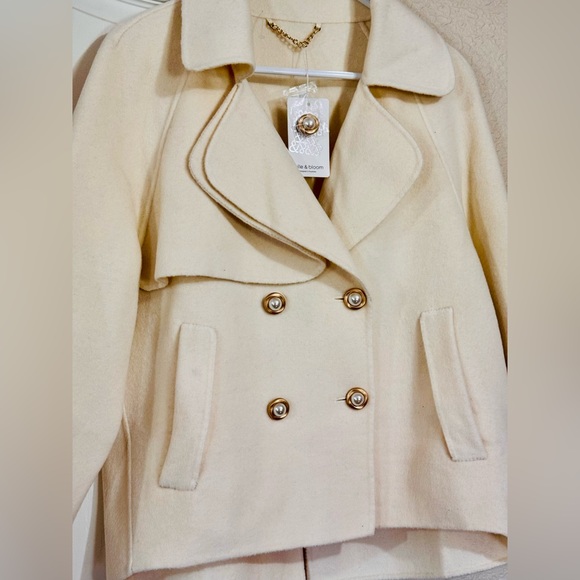 Belle & Bloom Wool blend Peacoat Size S - Picture 3 of 4